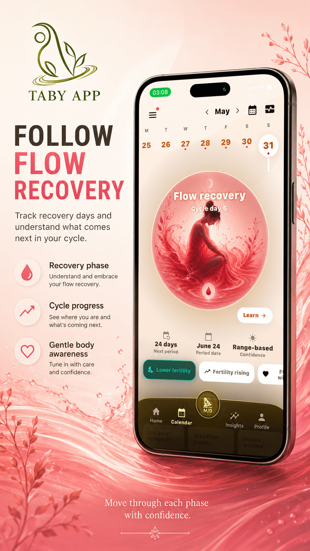 Taby recovery flow app screen