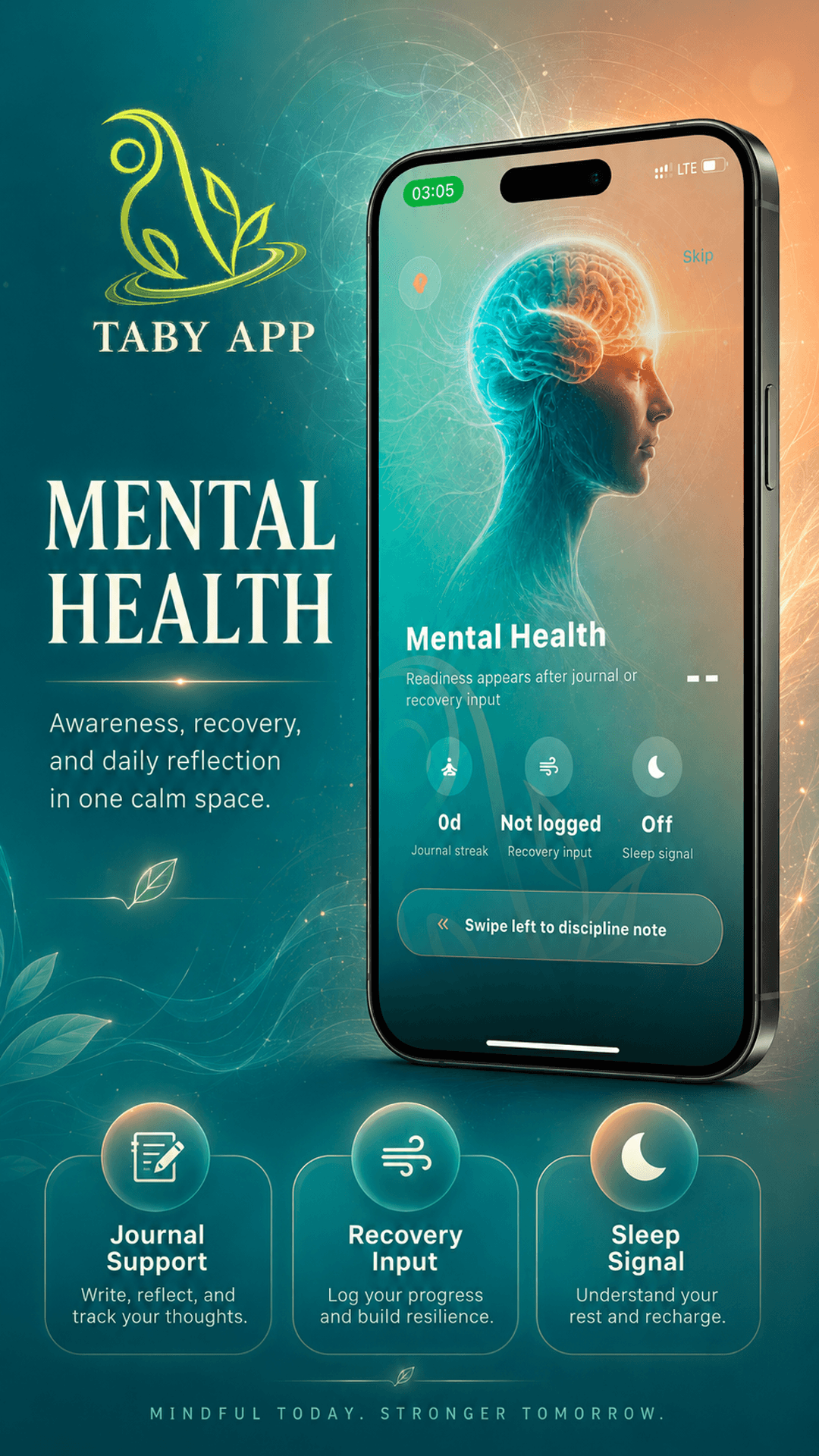 Taby mental health app screen