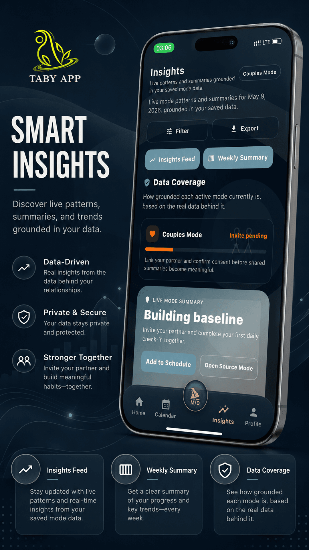 Taby smart insights app screen